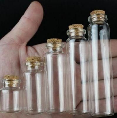 Clear Glass Bottle Vials Empty Sample Jars with Cork Stopper Vial Weddings Wish Bottle Small Glass Jars