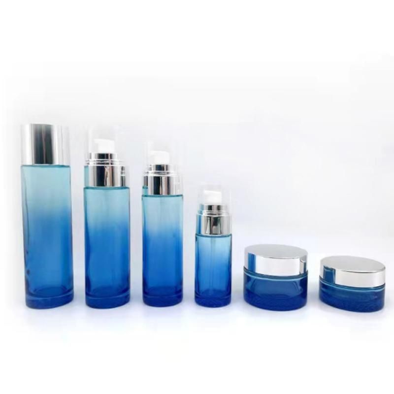 Luxury Clear Cosmetics Bottle 30g 50g 40ml 100ml 120ml Skincare Glass Jars and Bottles Sets