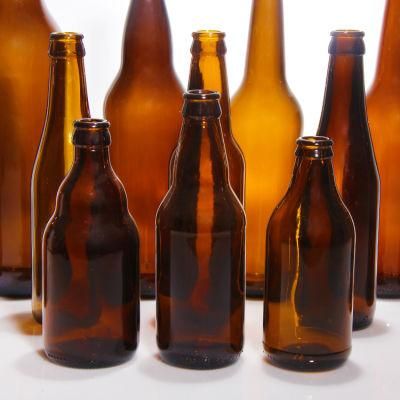 500ml Amber Green Beer Wine Beverage Glass Bottle with Metal Lid