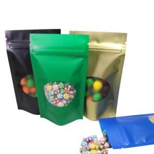 Custom Printed Cheap Reusable Stand up Bag Zip Lock Snack Packaging Bags with Window