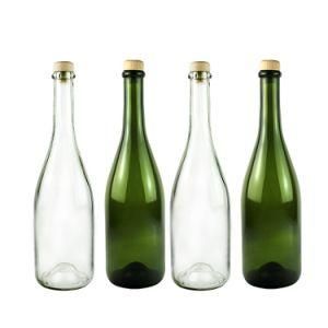 750ml Fancy Clear Liquor Bottle Customized Glass Wine Bottle with Cork Stopper