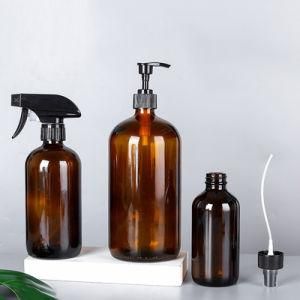 Glass Frosted Bamboo Cover Bottle and Jar Lotion Pump and Spray Pump Bottle Cosmetics Packaging