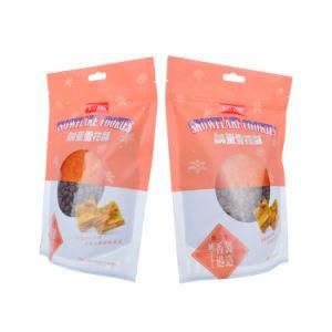 High Quality Food Packaging Waterproof Resealable Zipper Candy Cookies Seafood Packaging Stand up Pouch Bag with Handle Hole