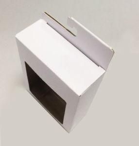 Custom F Flute Corrugated Packaging Box with Show Window and Hook