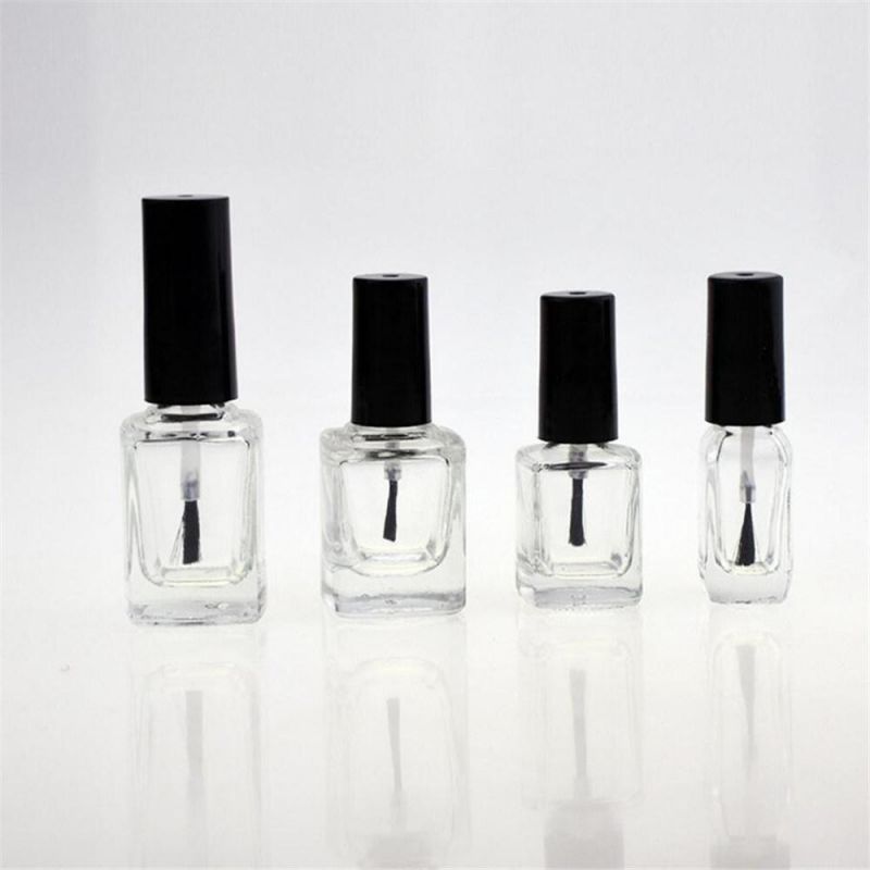 PP Plastic Square Transparent Nail Polish Bottles