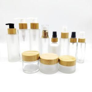 Cosmetic Skincare Packaging Set 100ml 120ml Frosted Serum Glass Pump Spray Bottle
