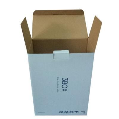Recycled Custom Blue Printing Big Size Corrugated Paper Electronics Packaging Mailing Box