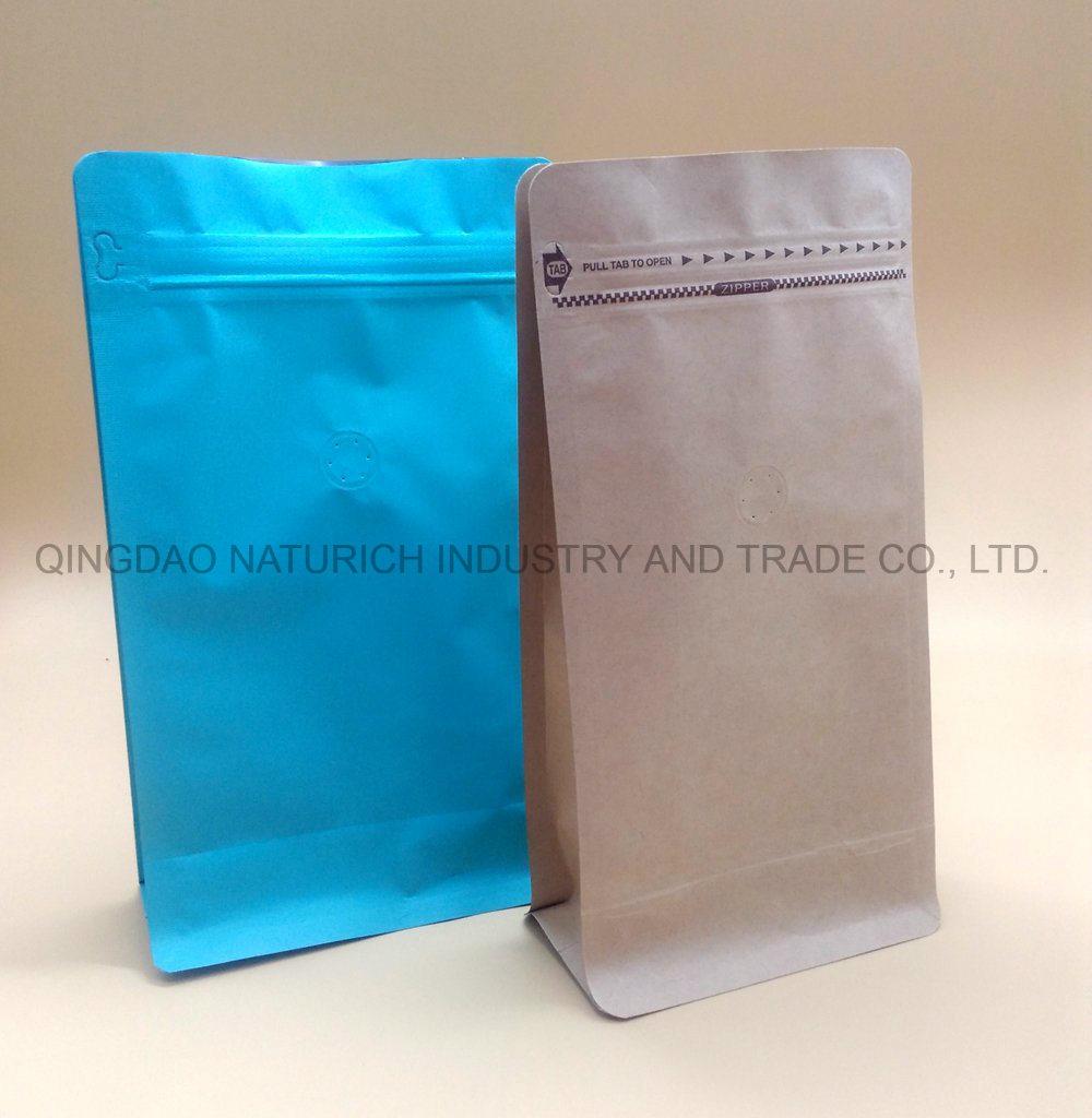 Quad Seal Bag for Fruit Juice Liquid Packing Bag Flat Bottom Plastic Bag