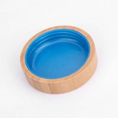 30g 50g Frosted Glass Jar with Bamboo Lid Wholesale Bamboo Cosmetic Jar