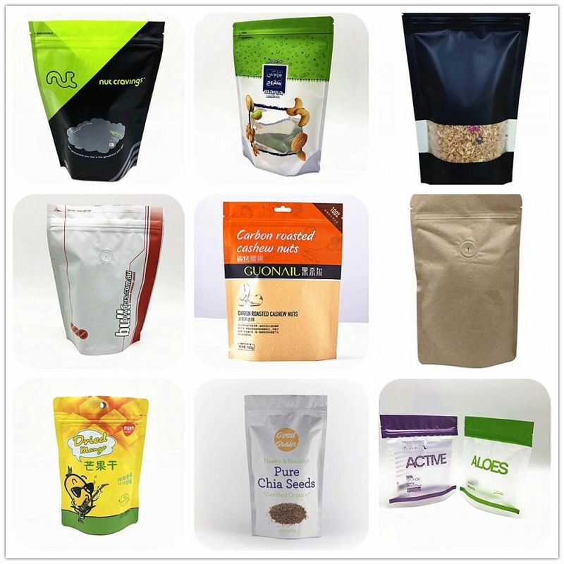 Aluminum Foil Ziplock Vacuum Rice Coffee Block Bottom Valve Tea Cookies Chips Food Storage Safe Plastic Pouch Packaging Bag