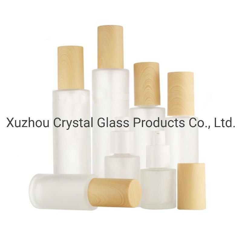 Custom Printed Cosmetic Packaging Set Glass Cosmetic Bottle and Jar