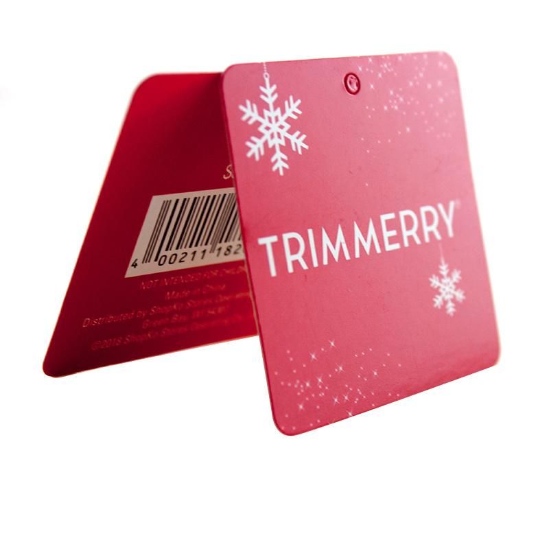 High Quality Matt Laminated Christmas Gift Barcode Paper Tag