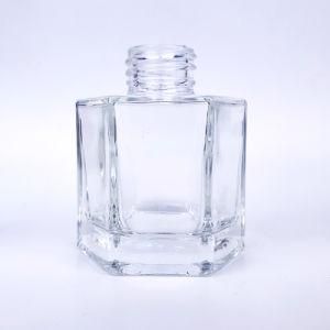 Hot Sale 30ml 50ml 100ml Square Shape Frosted Glass Perfume Bottle with Silver Grey Spray Pump