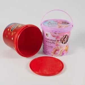 Wholesale Iml Factory Plastic Bucket with Tamper Proof Lid for Cracker Cake Chocolate