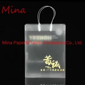 Printed Rope Handle Transparent PP Shopping Bag Folding Hand Bag