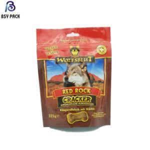 OEM Resealable Biodegradable Barrier Zipper Standing Pouch Animal Feed Plastic Packing Bag with Hang Hole
