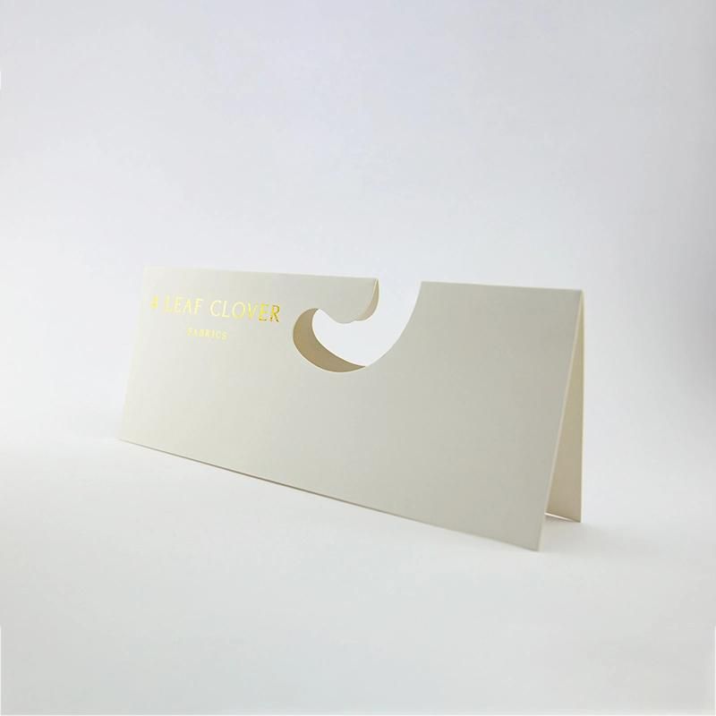 Hot Sale 34*12cm White Hot Stamp Gold Foil Display Card Fabric Hang Tag