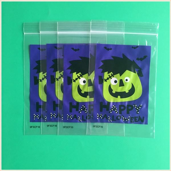Transparent Custom Print LDPE Plastic Snack Zipper Bag for Halloween