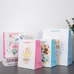 210 White Card Holiday Gift Bag Cute Baby Series Paper Bag Shopping Mall Clothing Tote Bag