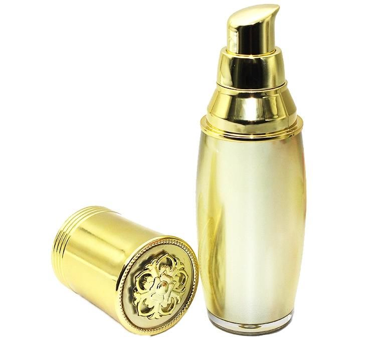20ml 50ml Gold Plastic Acrylic Lotion Bottle with Pump