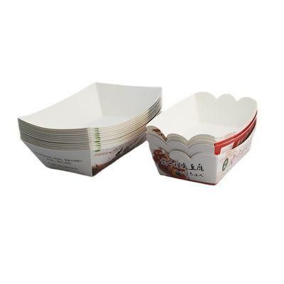 Creative Design Disposable White Cardboard Food Packaging Box with Lidless