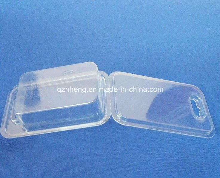 Small transparent PVC clamshell Packaging container box for food