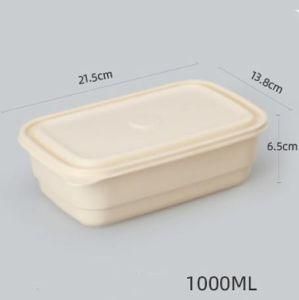 2021 Hot Selling 1000ml Rectangle Environmental Biodegradable Cornstarch Lunch Boxes/Container