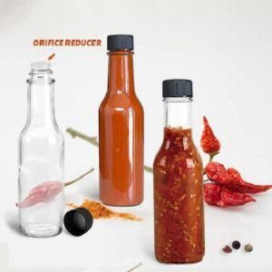 Empty China Hot Sauce Woozy Clear Glass Bottle with Plastic Screw Caps 90ml 150ml 250ml