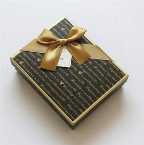Hard Cardboard Chocolate Packaging Box with Gold Partition