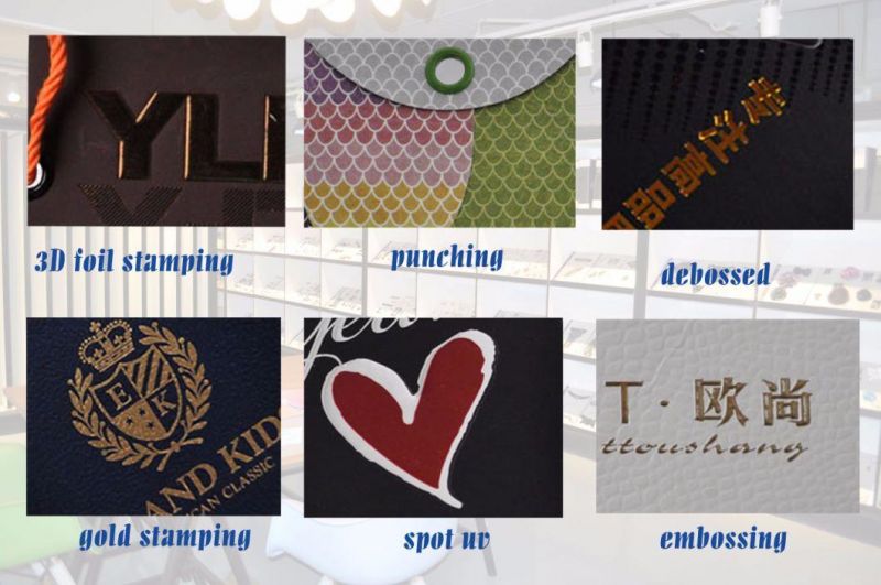 White Ground Yellow Lettels PVC Printing Hangtag for Apparel