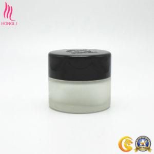 OEM Frosted Glass Jar with Black Lid