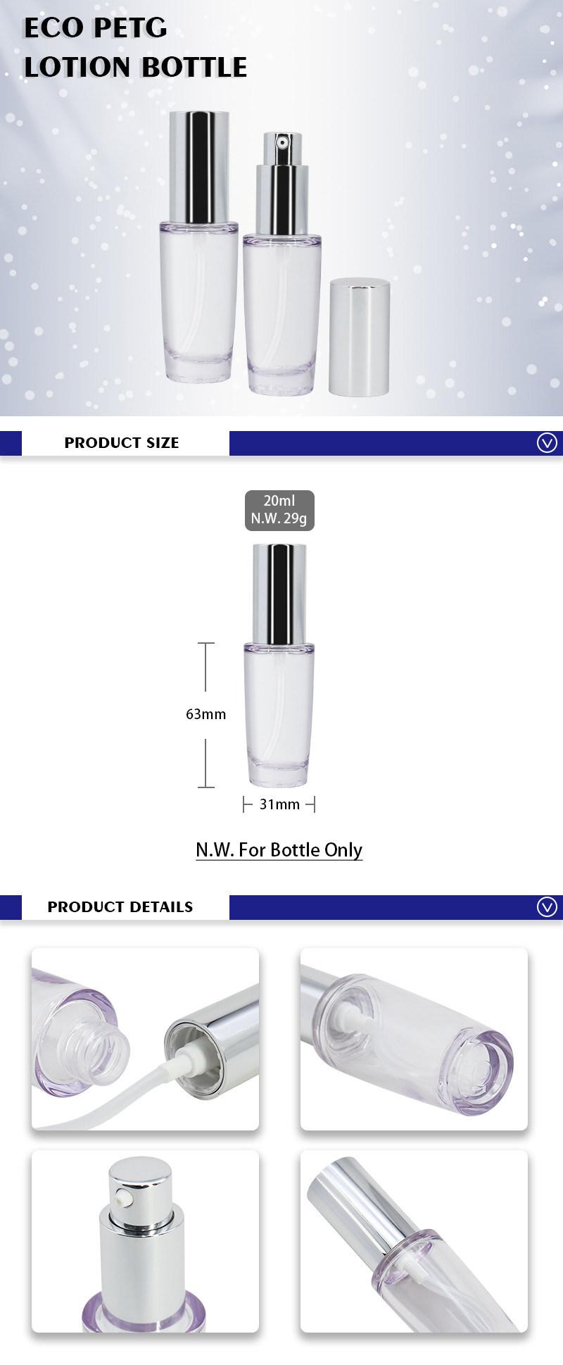 Cosmetic Packaging Small Clear Eco Plastic 20ml Travel Lotion Bottles