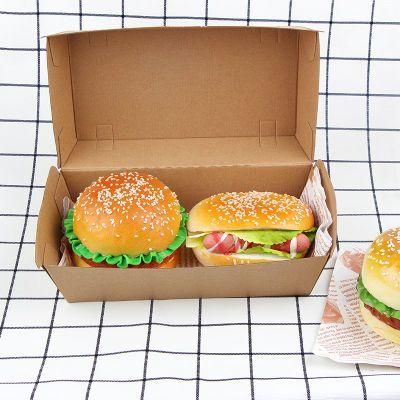 Biodegradable Food Packaging Corrugated Cardboard Paper Kitchenware Box for Hamburger and Hotdogs and Chips