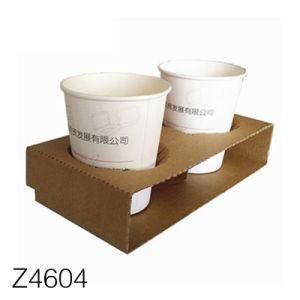 Z4604 Popular Design Kraft Paper Portable Coffee Cup Holder 4 Cups