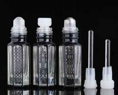 3ml 6ml 9ml 12ml Glass Roll on Octagon Perfume Bottle Empty Pocket Refillable Glass Roll on Bottle with Glass Stick for Essential Oil