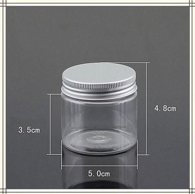 Hot Sale 50g Pet Plastic Jar with Aluminum Screw Cap for Cosmetic Cream Packaging