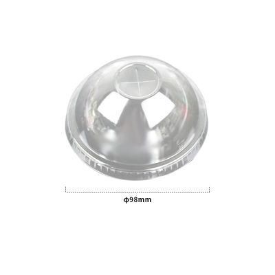 Disposable Plastic Tableware 98mm Diameter Pet Plastic Lid Transparent Customizable for Dessert Cup