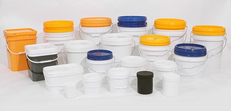 1.8L Plastic Bucket with Handle and Colorful Lids