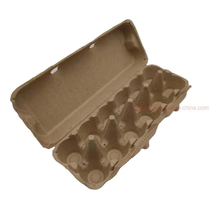 Wholesale Biodegradable Pulp Egg Tray with 12 Holes Brown Corrugated 1 Dozen Pulp Egg Carton
