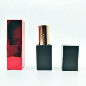 Custom Empty Square Red Lipstick Case, Luxury Lipstick Tube Manufacturer, Empty Lipbalm Tube