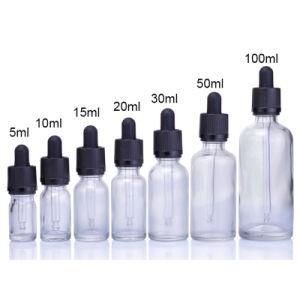 Empty Perfume Clear Glass Dropper Bottle 100ml Manufacturer with Childproof Tamper Evident Cap