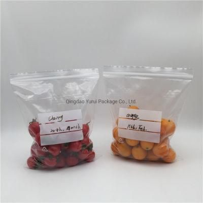 Zip Lock Food Grade Reusable Customized Logo Plastic Double Zipper Food Freezer Bag