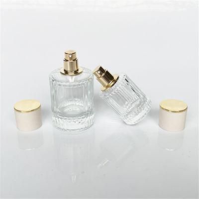 2022 New Design 30ml 50ml Luxury Glass Perfume Bottle Cylinder Shape Clear Spray Glass Screw Bottle