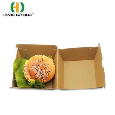 Eco-Friendly Food Grade Kraft Paper Fast Food Hamburger Box