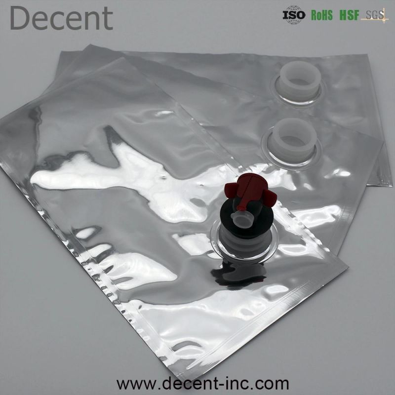 Decent Customized Catering Use Bag in Box Wine Bags 1-50L Standup Pouch with Butterfly Valve
