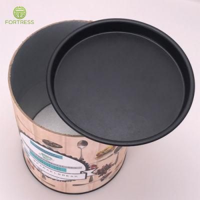 Custom Printed Paper Cardboard Roll Core Tin Lid Paper Tube