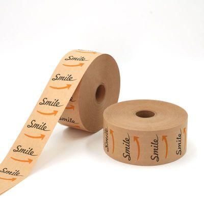 Custom Printed Logo Eco Friendly Gummed Packing Tape Self Adhesive Kraft Paper Tape