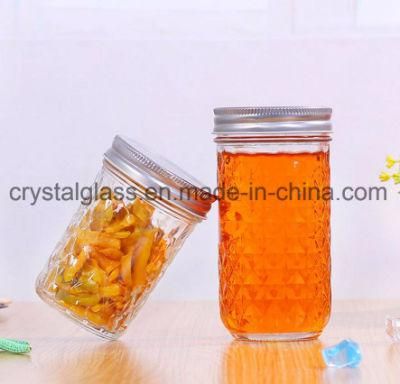 4oz 8oz 12oz 16oz Wide Mouth Glass Mason Jam Jars with Screw Metal Lids