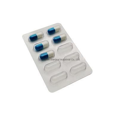Clear 10 Cavity Tray Medical Capsule Plastic Blister Packaging