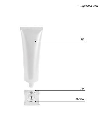 120ml White Round Cosmetic Airless Plastic PE Tube